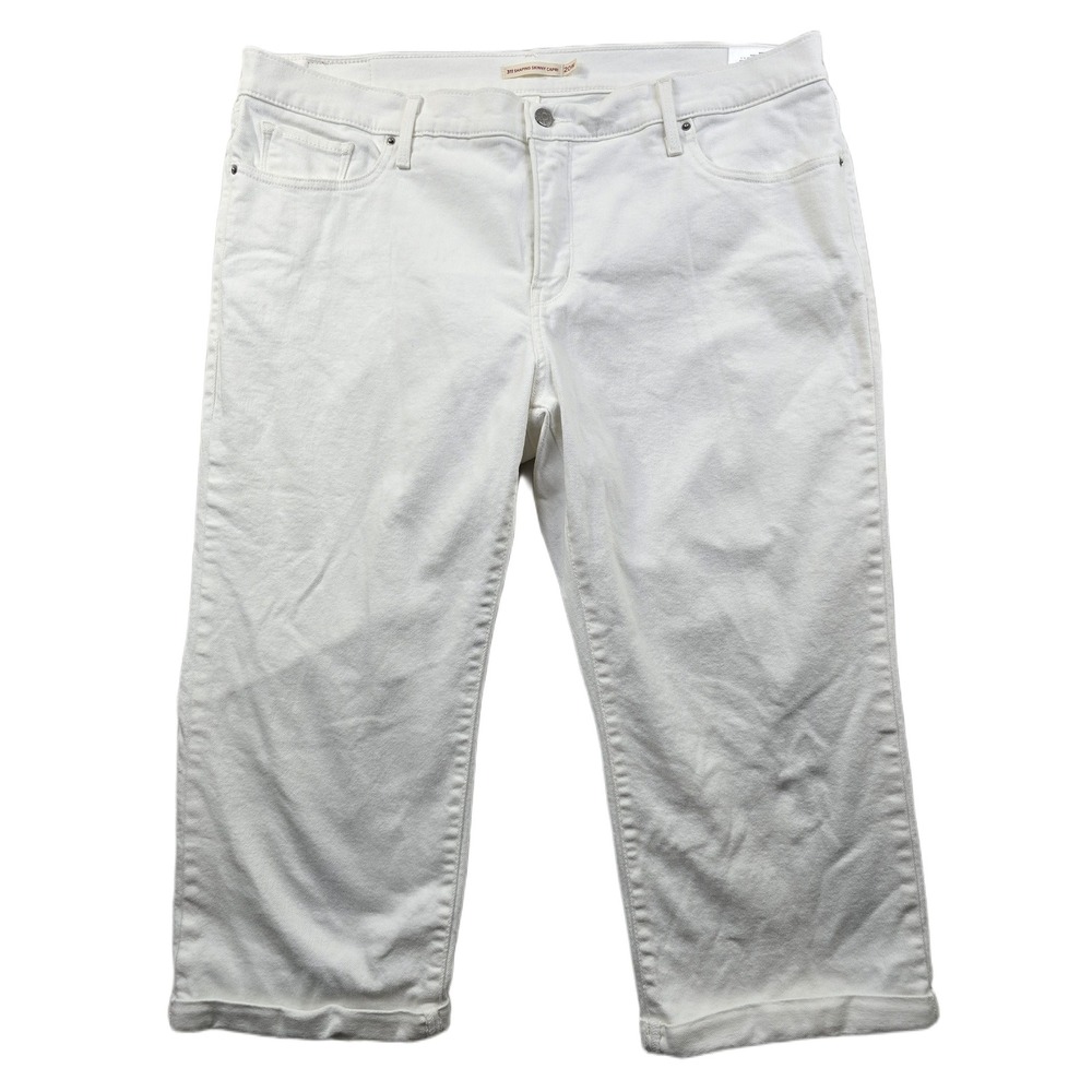 Levi's Capri Jeans Womens 20W Plus White Cotton Denim Stretch 311 Shaping Skinny